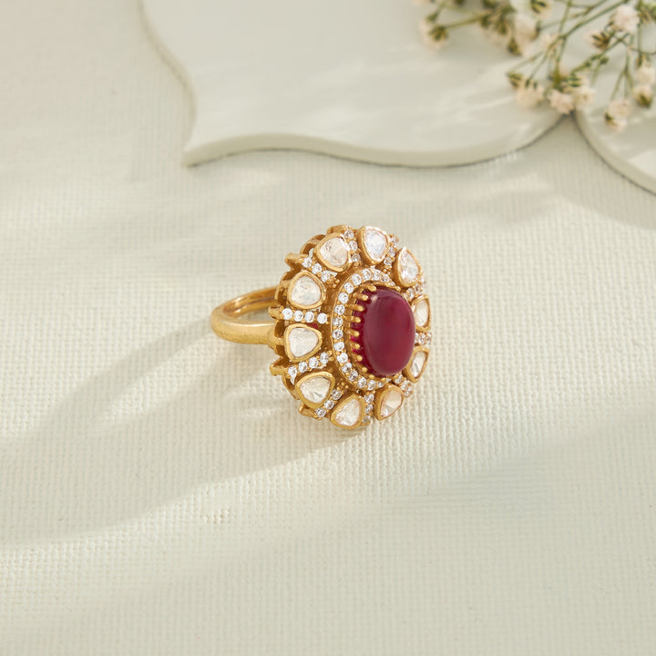 Vintage Sunflower Moissanite Ring