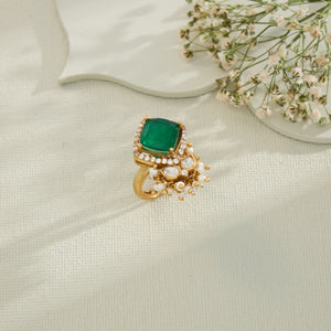 Virdi-Pearl Moissanite Ring