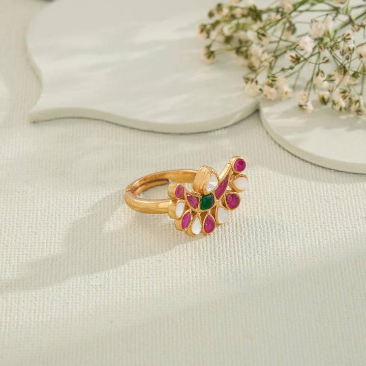 Halfmoon-Pear Moissanite Ring