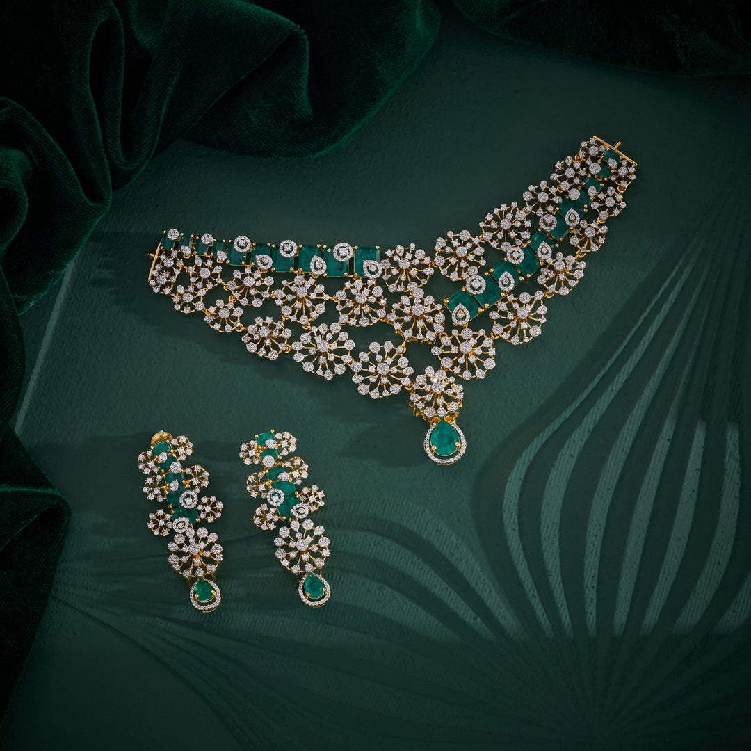 Garden Bloom CZ Choker Set