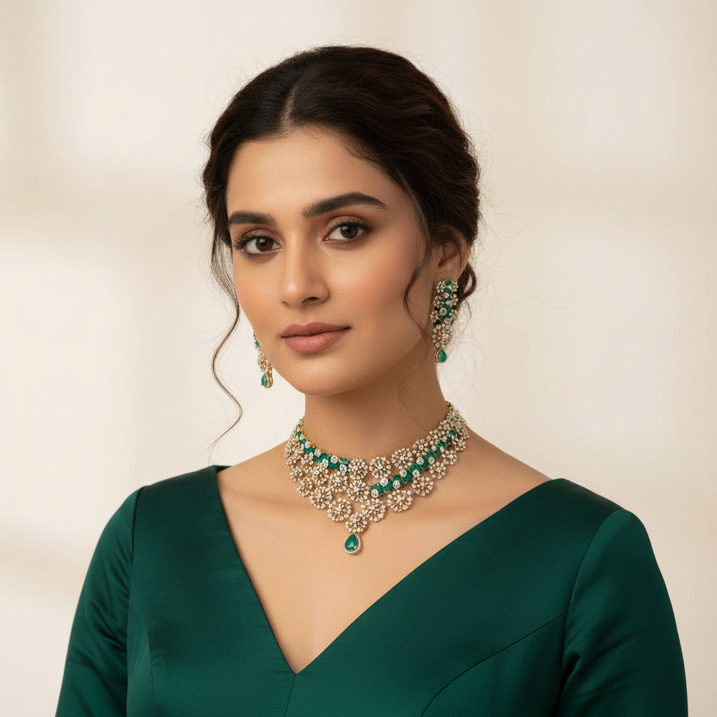 Garden Bloom CZ Choker Set