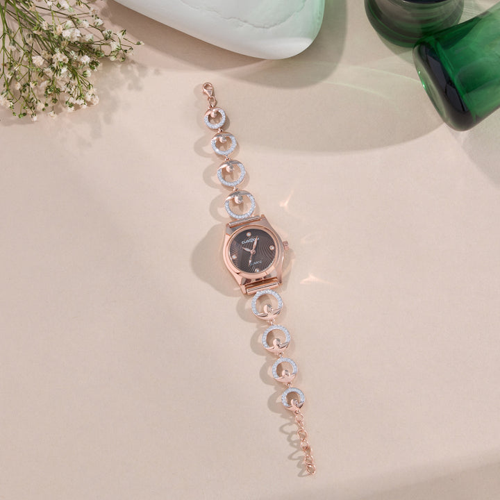 Brown & Crystal Watch
