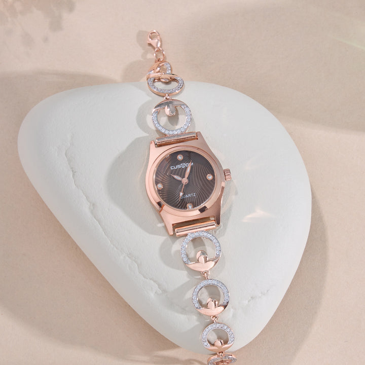 Brown & Crystal Watch