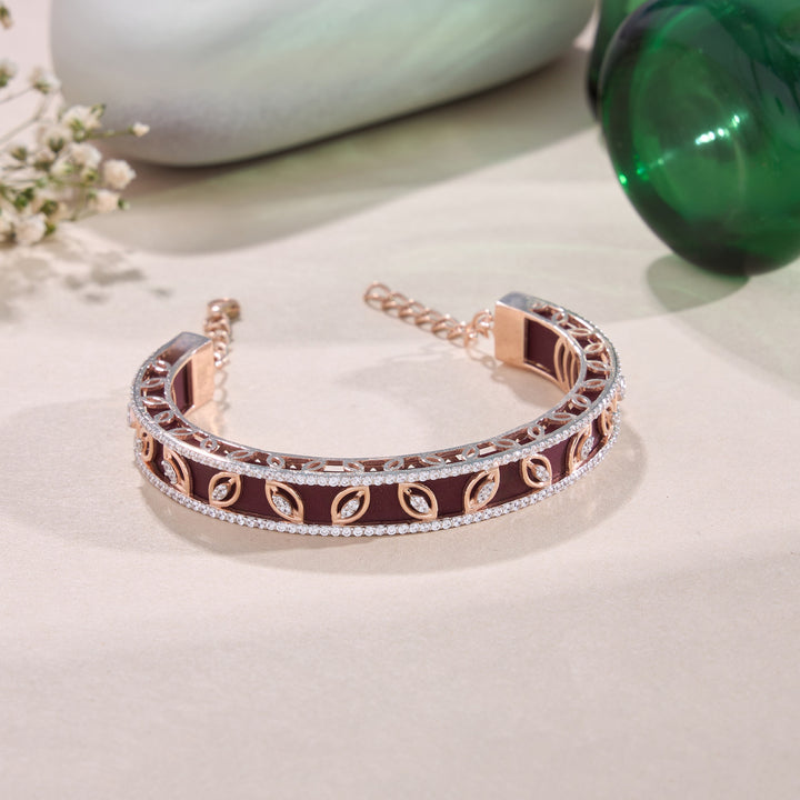 Burgundy Crown Bracelet