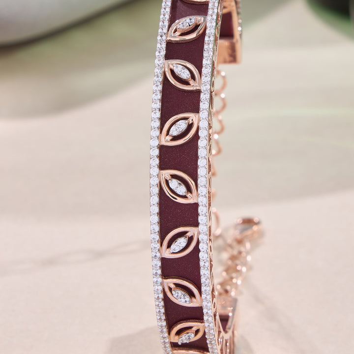 Burgundy Crown Bracelet