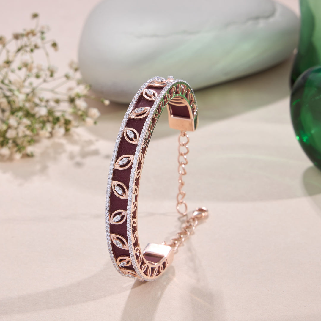 Burgundy Crown Bracelet