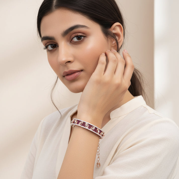 Burgundy Crown Bracelet