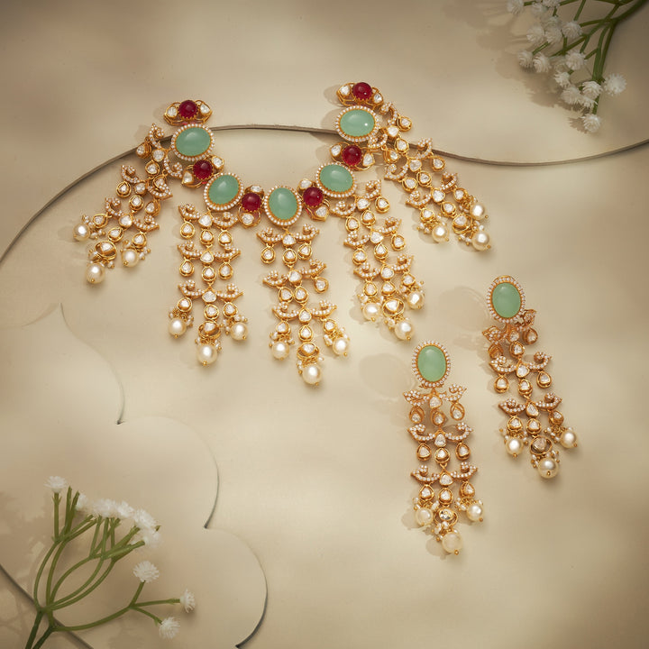 Sea-Green Moissanite Choker Set