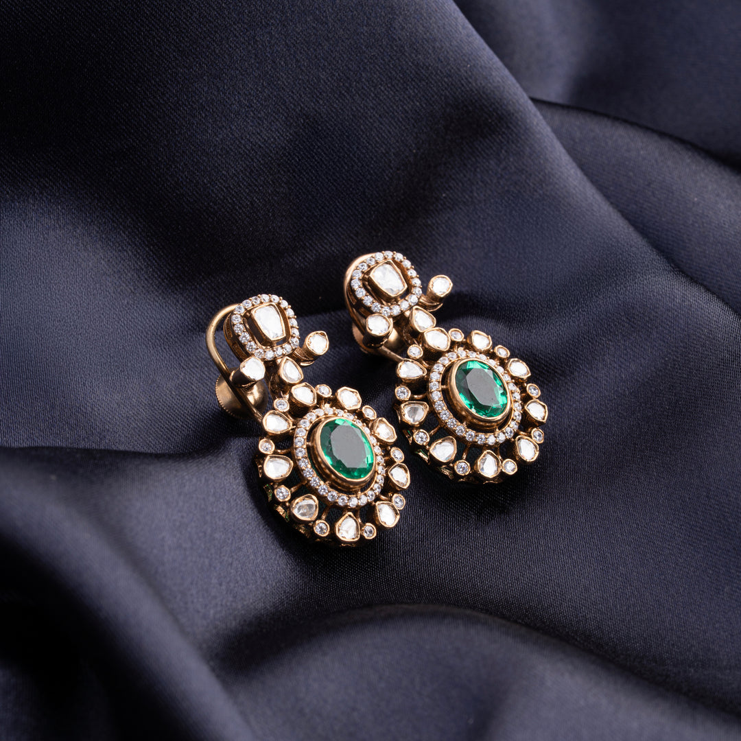 Crowned in Emerald Danglers