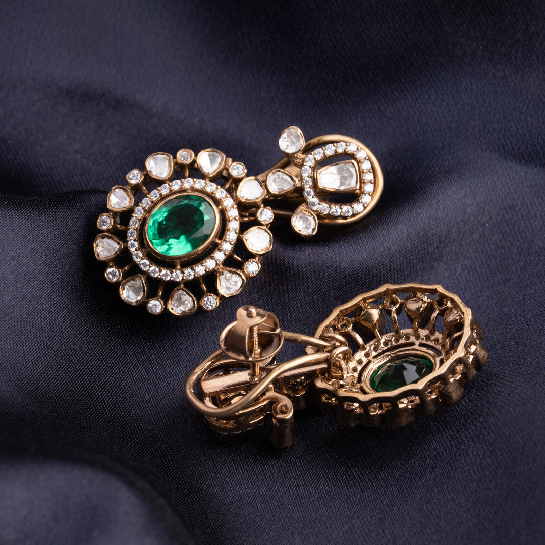 Crowned in Emerald Danglers