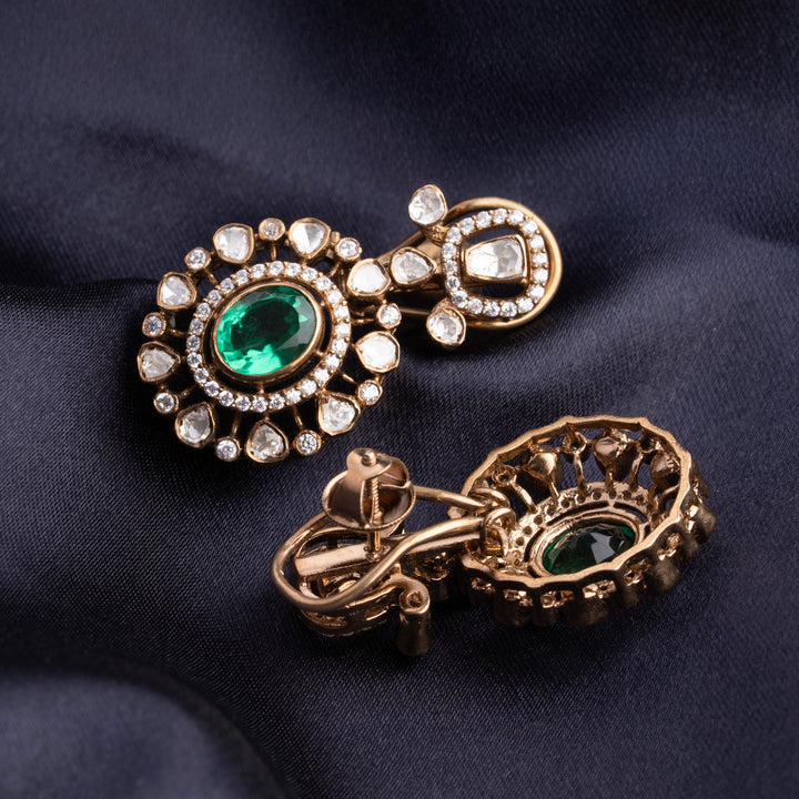 Crowned in Emerald Danglers