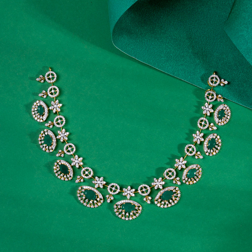 Emerald Magnolia Necklace Set