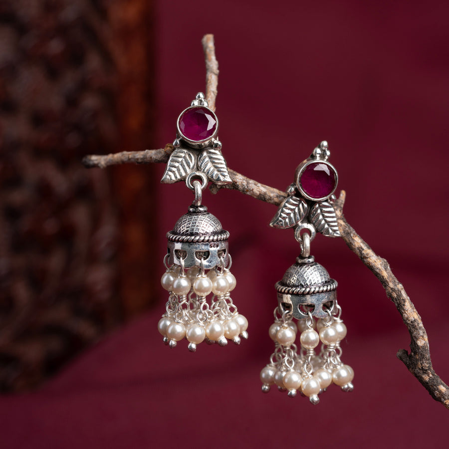 RAINA Jhumkas with Sahara (Mint) main image 1