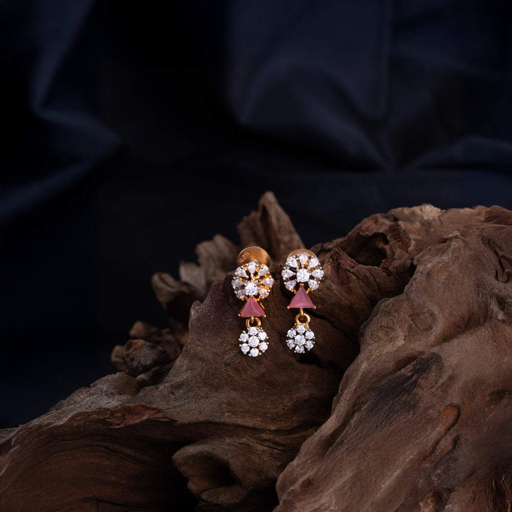 Pink Danglers Earring