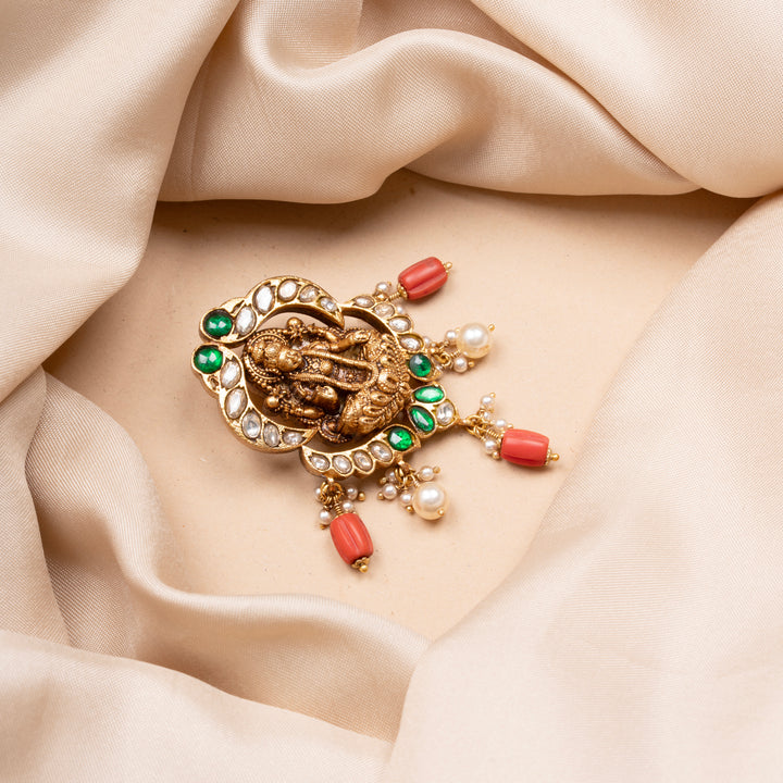 Coral Aura Lakshmi Pendant
