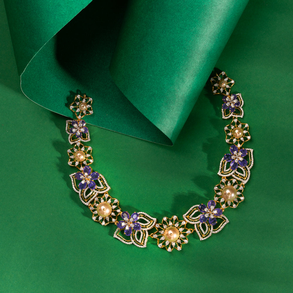Floral Améthyste Necklace Set