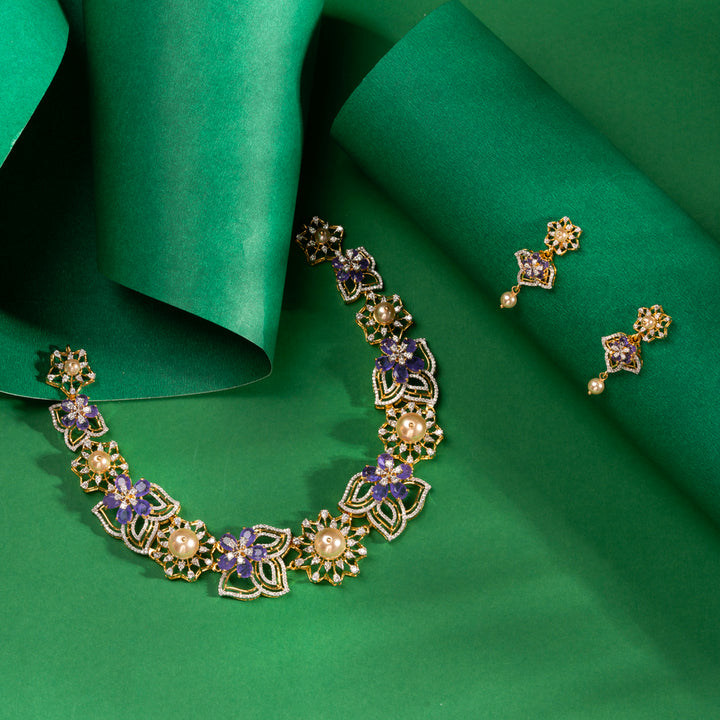 Floral Améthyste Necklace Set
