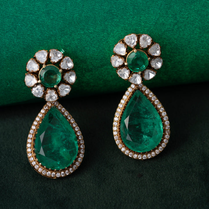 Bokaro Emerald Short Necklace Set