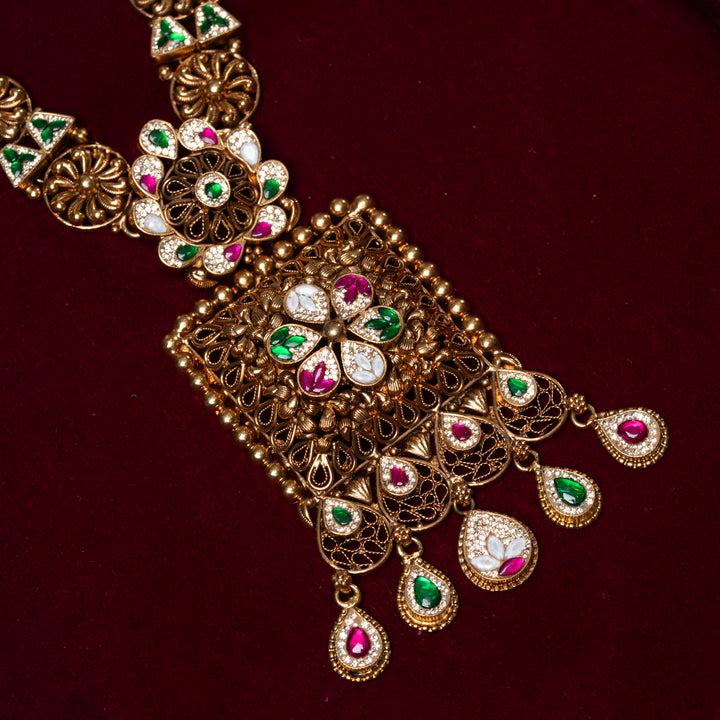 Maurya Kalgi Long Necklace Set