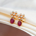 Flowery Ruby Stud Earrings