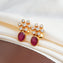 Flowery Ruby Stud Earrings