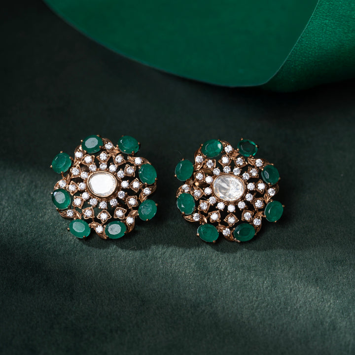 Floralya Green Studs