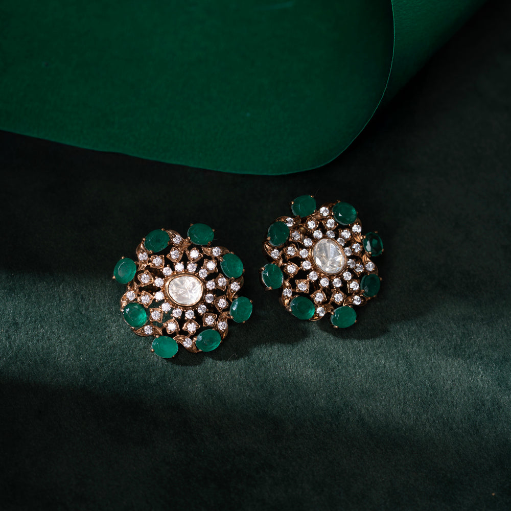 Floralya Green Studs