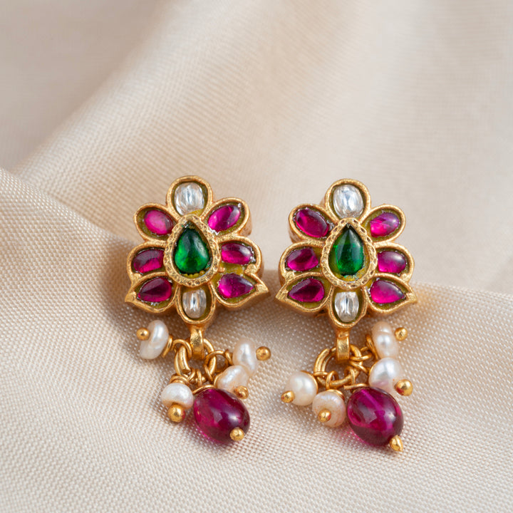 Lotus Leher Studs