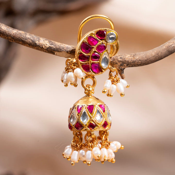 Mor Leher Kundan Jhumka