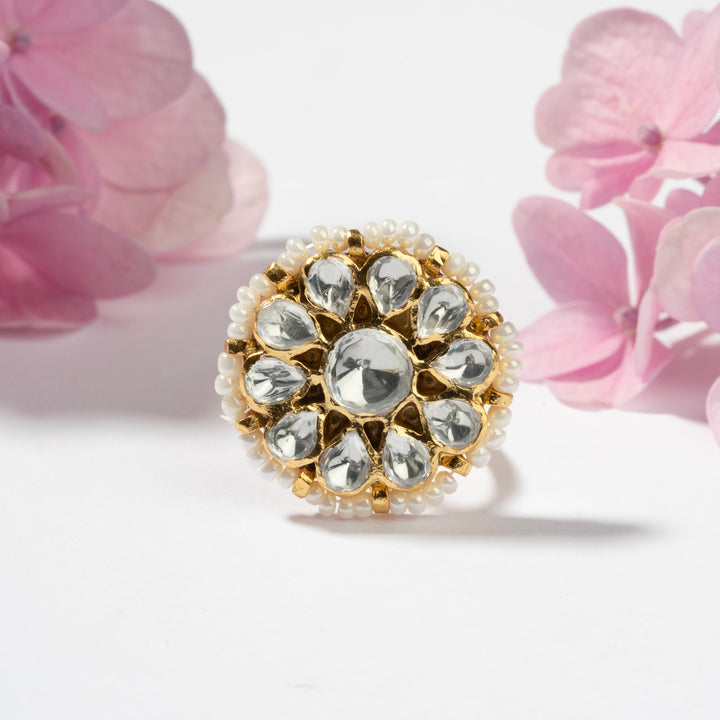Kundan Floral Ring