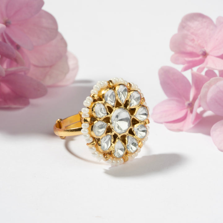 Kundan Floral Ring