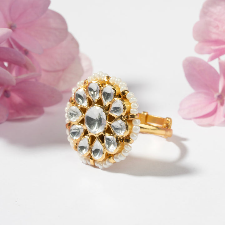 Kundan Floral Ring