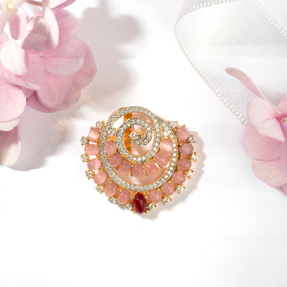 Rose Ruby Pendant Set