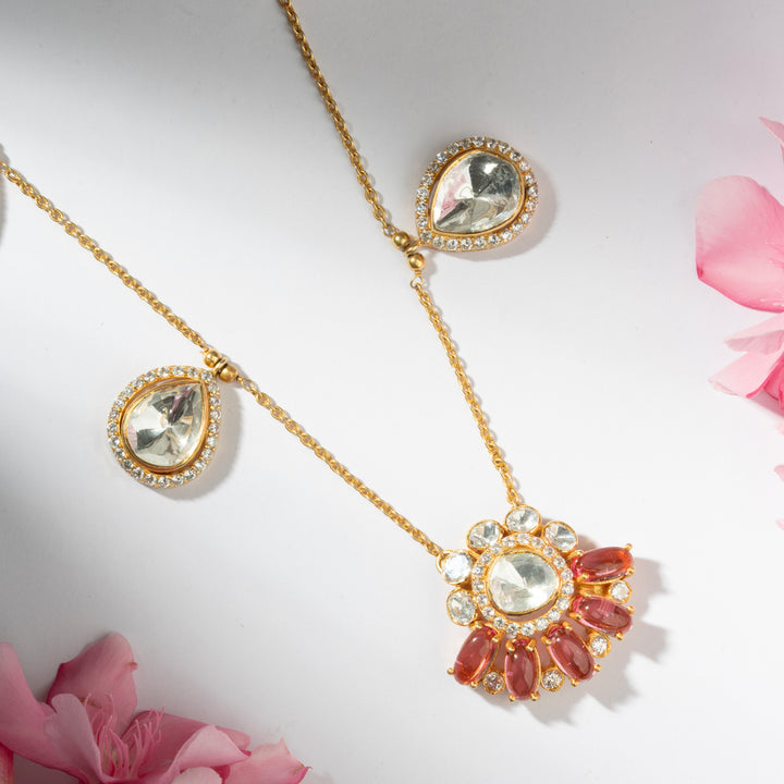 Pink Floral Short Necklace