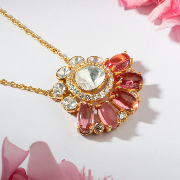 Pink Floral Short Necklace