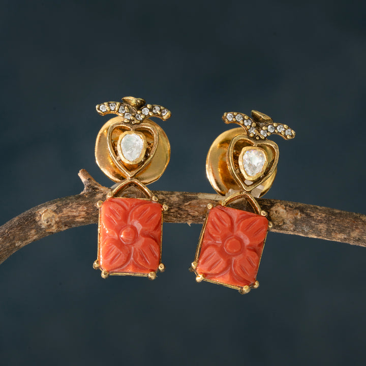 Coral Victorian Earring