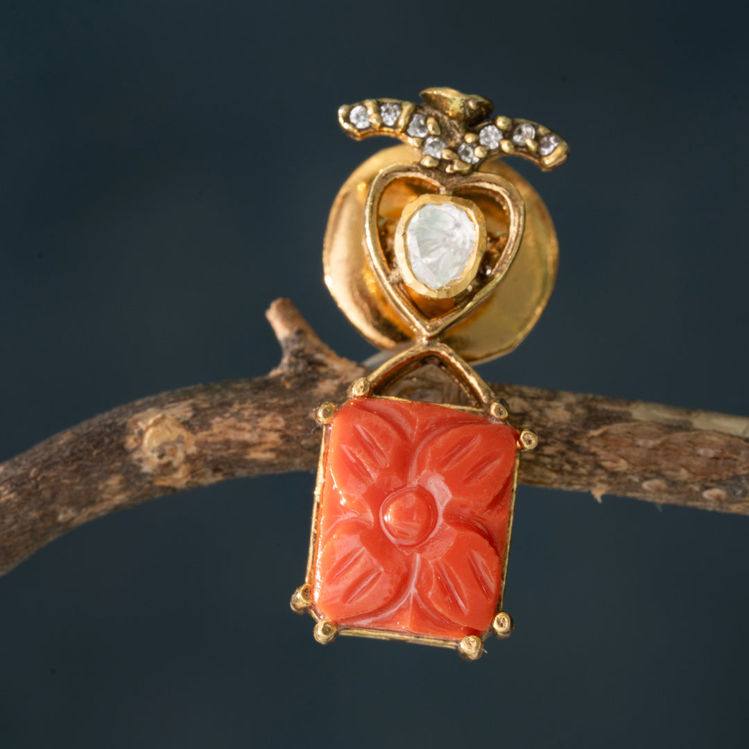 Coral Victorian Earring