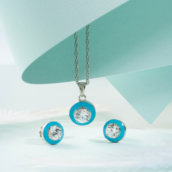Azure Sparkle Pendant Set