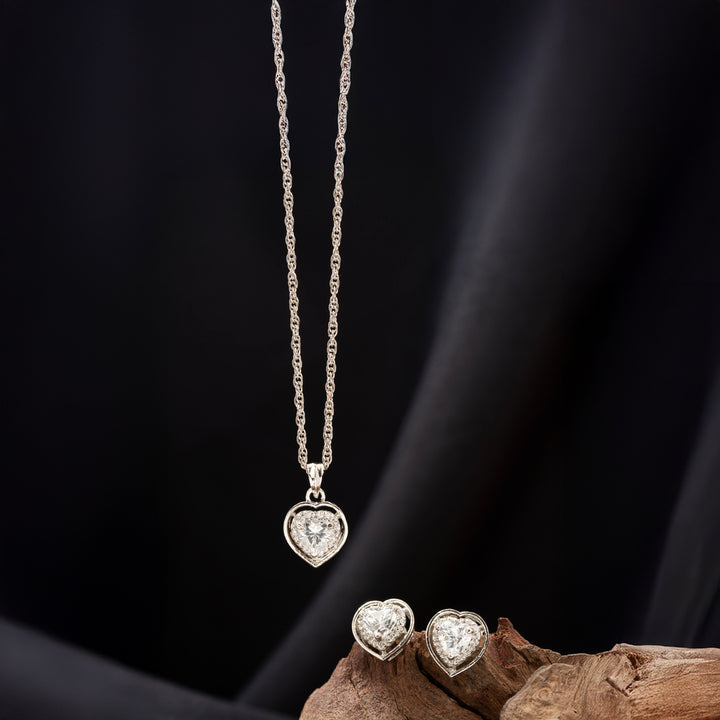 Crystelle Heart Pendant Set