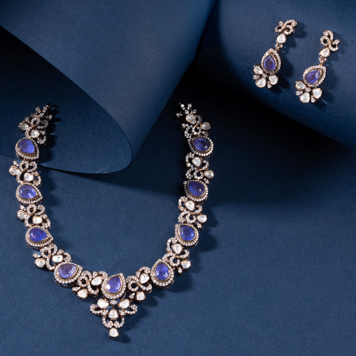 Pear Tanzanite Short Necklace