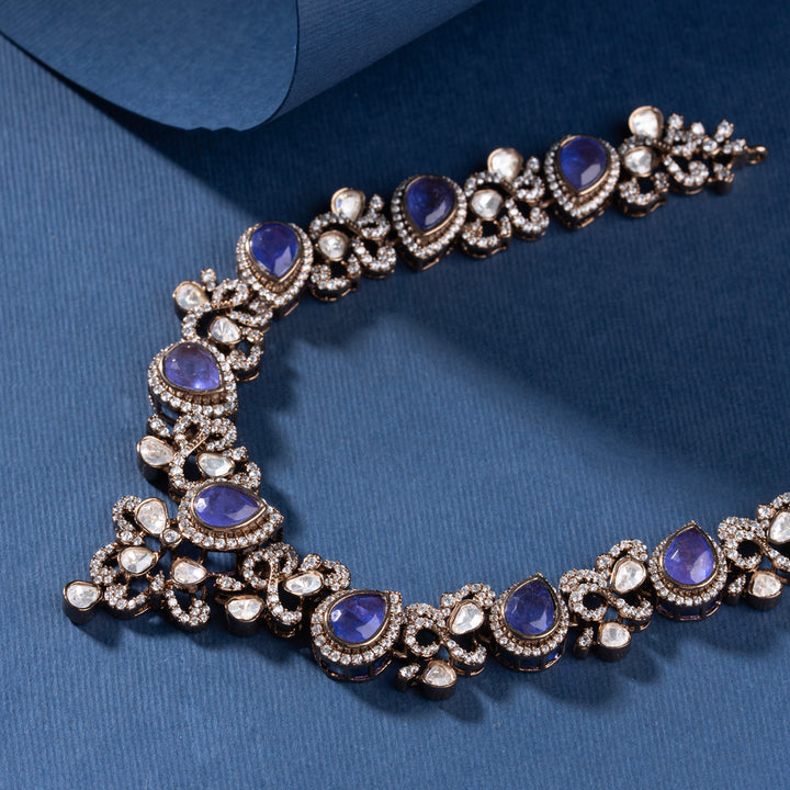 Pear Tanzanite Short Necklace