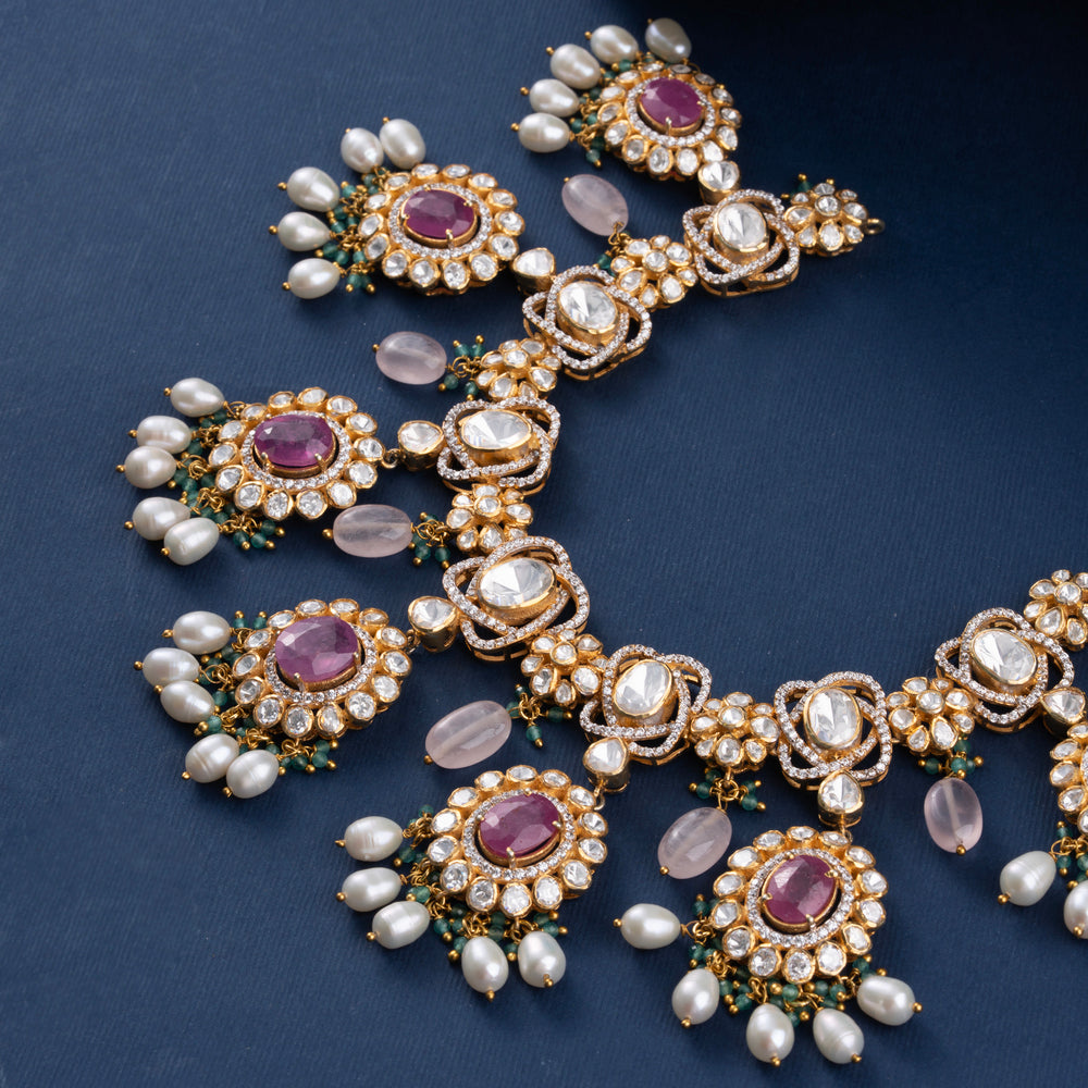 Ruby Collar Necklace Set