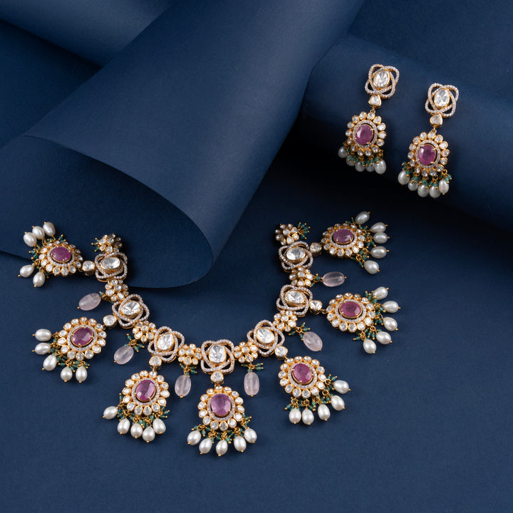 Ruby Collar Necklace Set