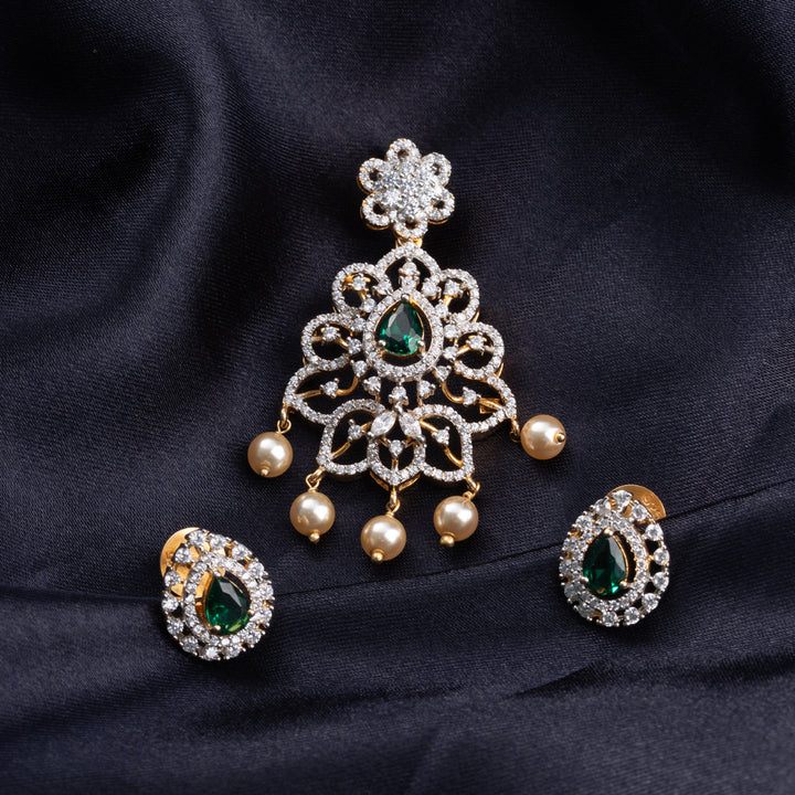 Green Beryl Pendant Set
