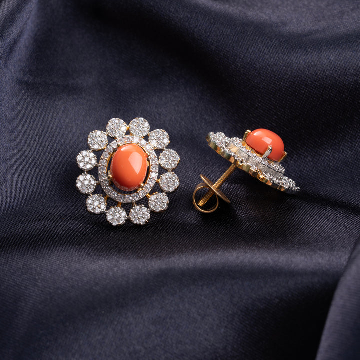 Orange Coral Pendant Set