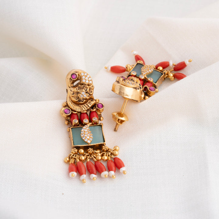 Coral Nakshi Earrings