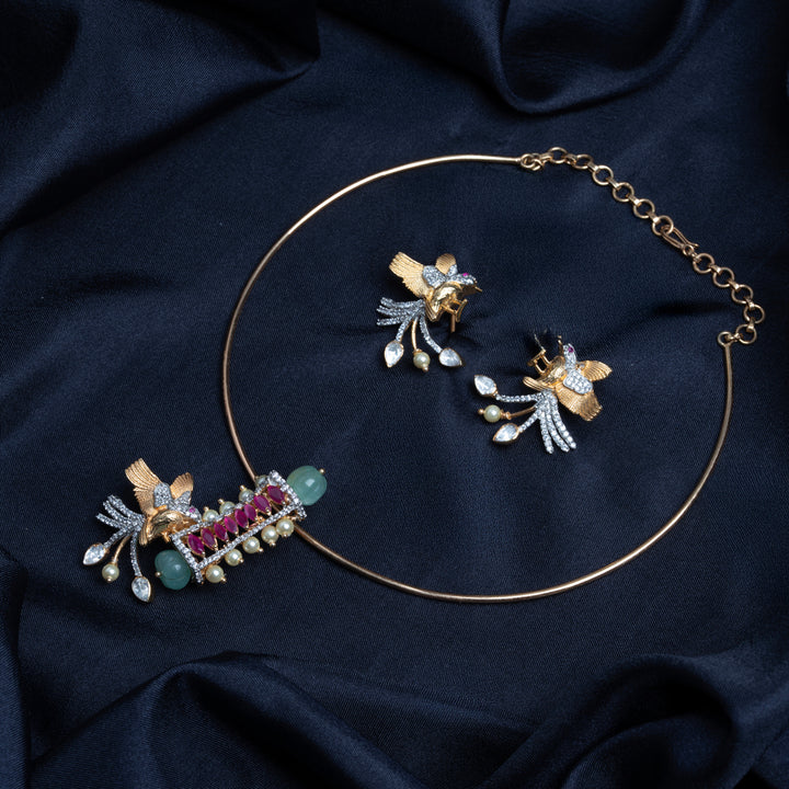 Rubywing Hummingbird Necklace Set