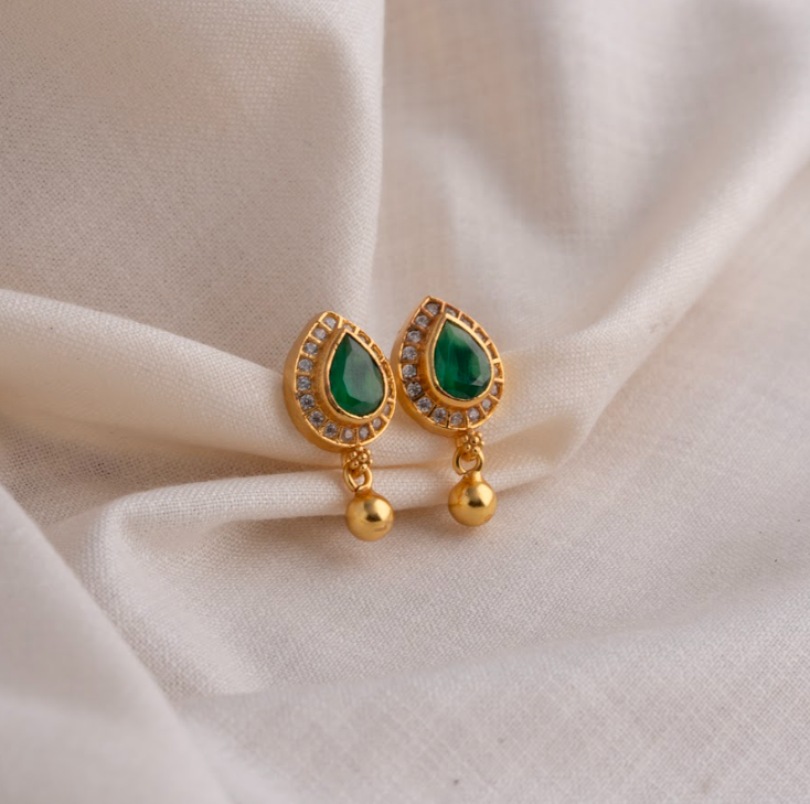 Green Whisper Studs
