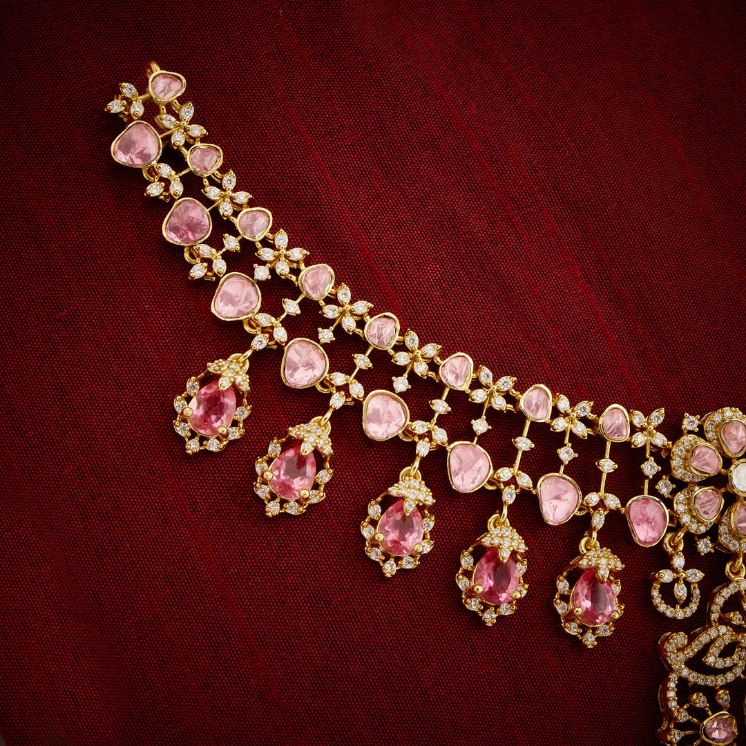Pink-Shades Flora Victorian Necklace Set