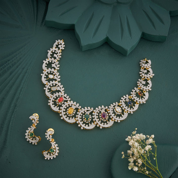 Aurora Navaratna Necklace Set